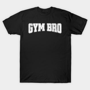 Gym Bro Distressed Text T-Shirt